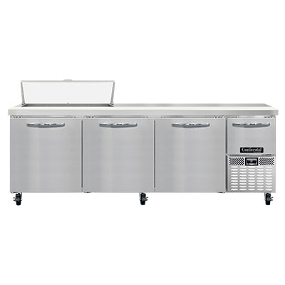 Continental Refrigerator RA93N10 93-Inch Sandwich & Salad Prep Table — 4 doors, 10 Pans, Stainless Steel Front