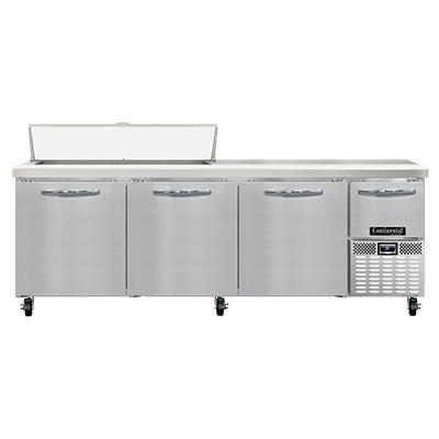 Continental Refrigerator RA93N12 93-Inch Sandwich & Salad Prep Table — 4 doors, 12 Pans, Stainless Steel Front