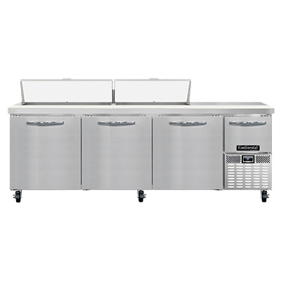 Continental Refrigerator RA93N18 93-Inch Sandwich & Salad Prep Table — 4 doors, 18 Pans, Stainless Steel Front