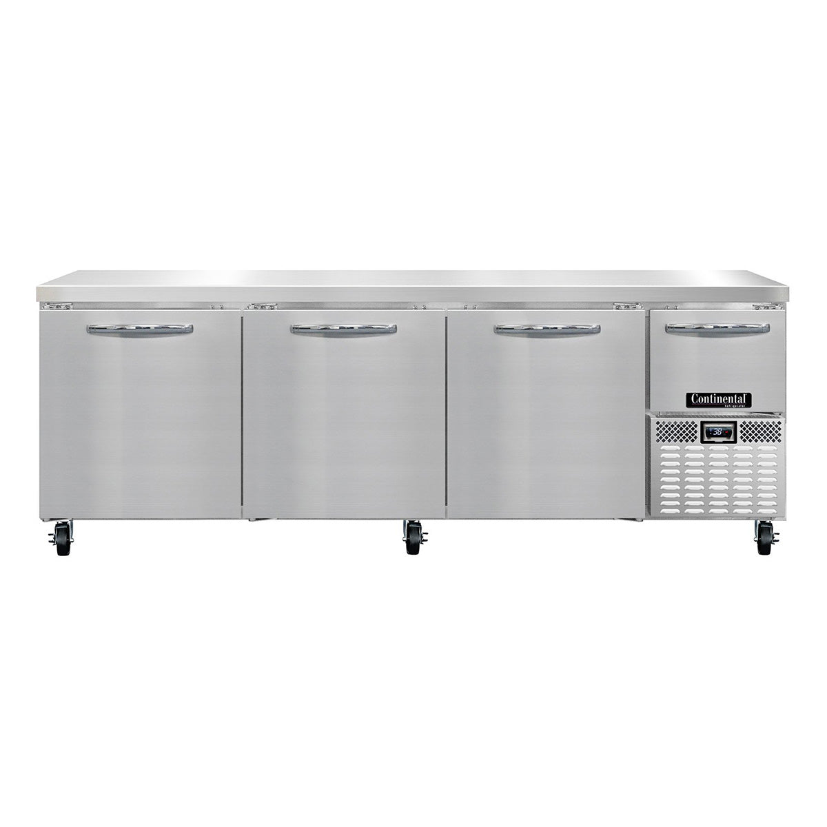 Continental Refrigerator RA93N 93-Inch Worktop Refrigerator — 4 doors, Stainless Steel Front