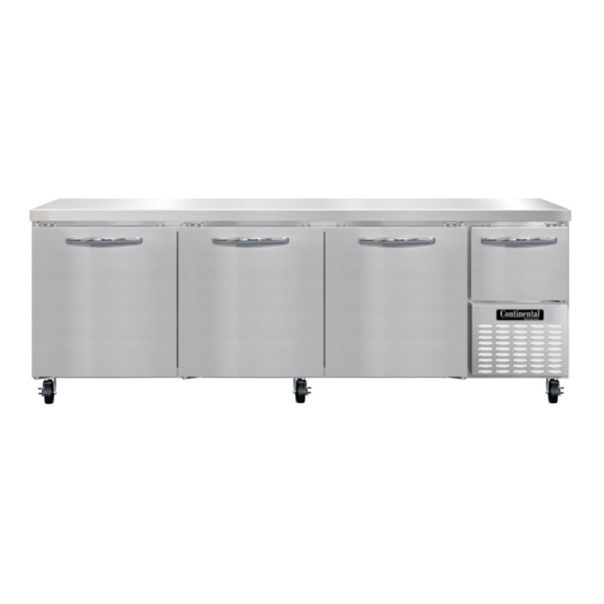 Continental Refrigerator RA93N 93-Inch Worktop Refrigerator — 4 doors, Stainless Steel Front
