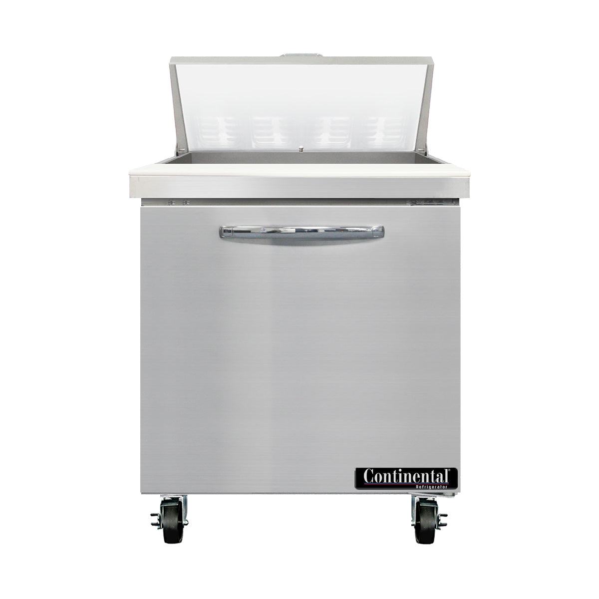 Continental Refrigerator SW27N8 27.5-Inch Sandwich & Salad Prep Table — 1 Doors, 8 Pans, Stainless Steel Front