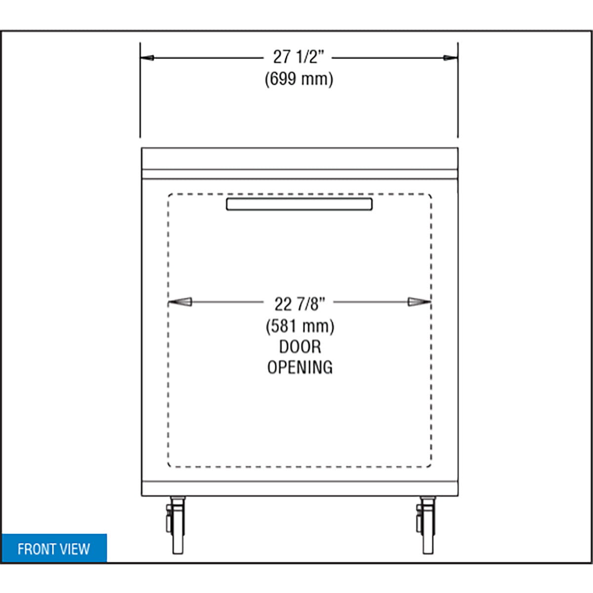 Continental Refrigerator SW27N 28-Inch Worktop Refrigerator — 1 Doors, Stainless Steel Front