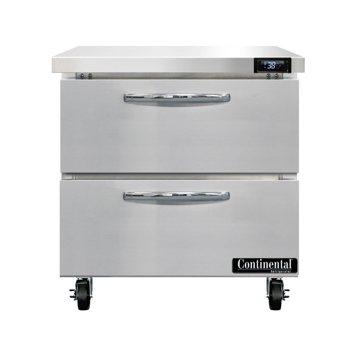 Continental Refrigerator SW32N-D 32-Inch Worktop Refrigerator — 2 Drawers, Stainless Steel Front