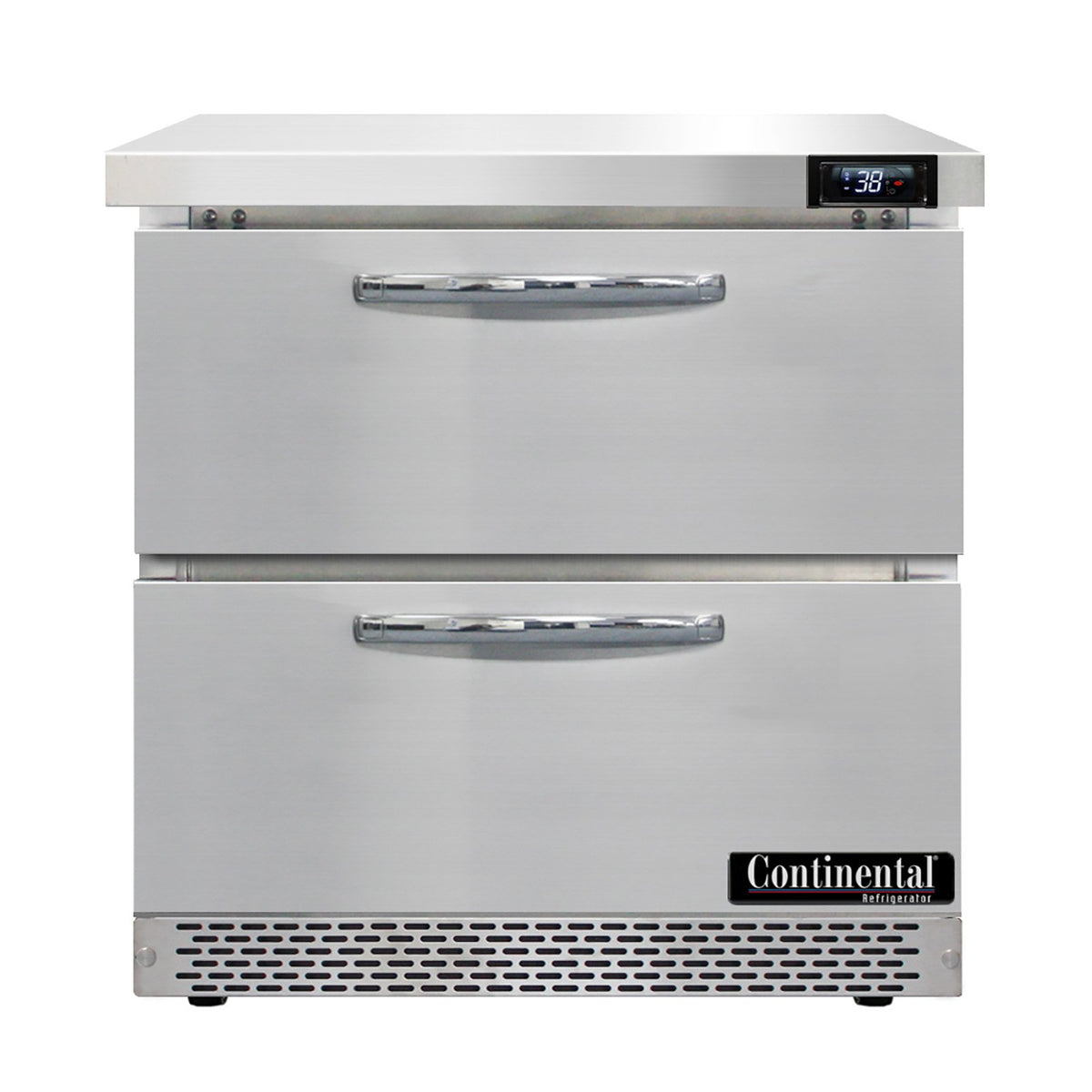 Continental Refrigerator SW32N-FB-D 32-Inch Worktop Refrigerator — 2 Drawers, Stainless Steel Front