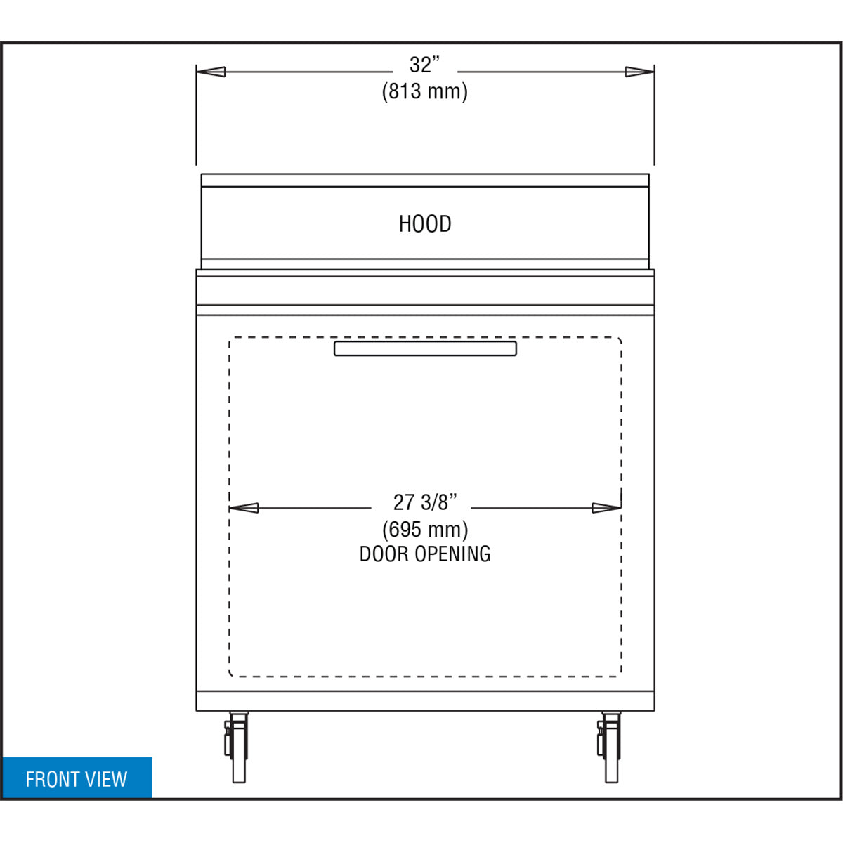 Continental Refrigerator SW32N8 32-Inch Sandwich & Salad Prep Table — 1 Doors, 8 Pans, Stainless Steel Front
