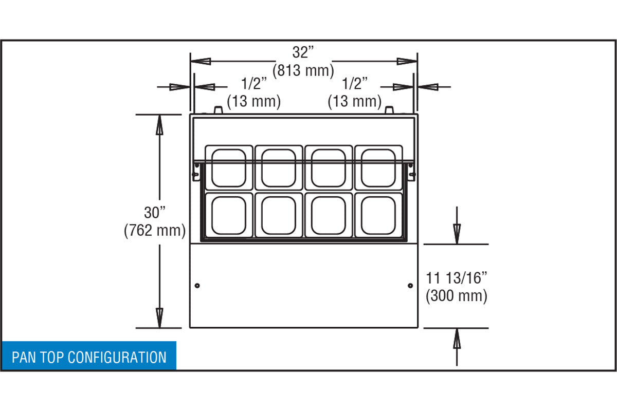 Continental Refrigerator SW32N8 32-Inch Sandwich & Salad Prep Table — 1 Doors, 8 Pans, Stainless Steel Front
