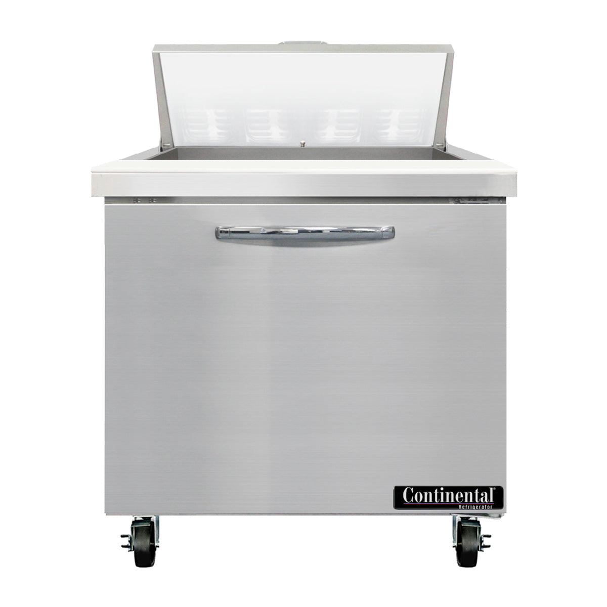 Continental Refrigerator SW32N8 32-Inch Sandwich & Salad Prep Table — 1 Doors, 8 Pans, Stainless Steel Front