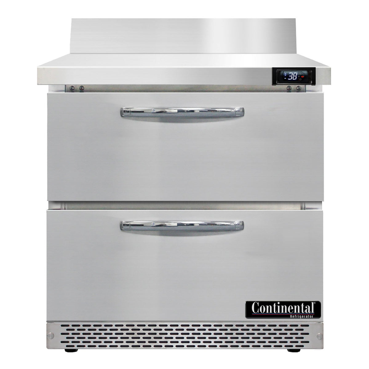 Continental Refrigerator SW32NBS-FB-D 32-Inch Worktop Refrigerator — 2 Drawers, Stainless Steel Front