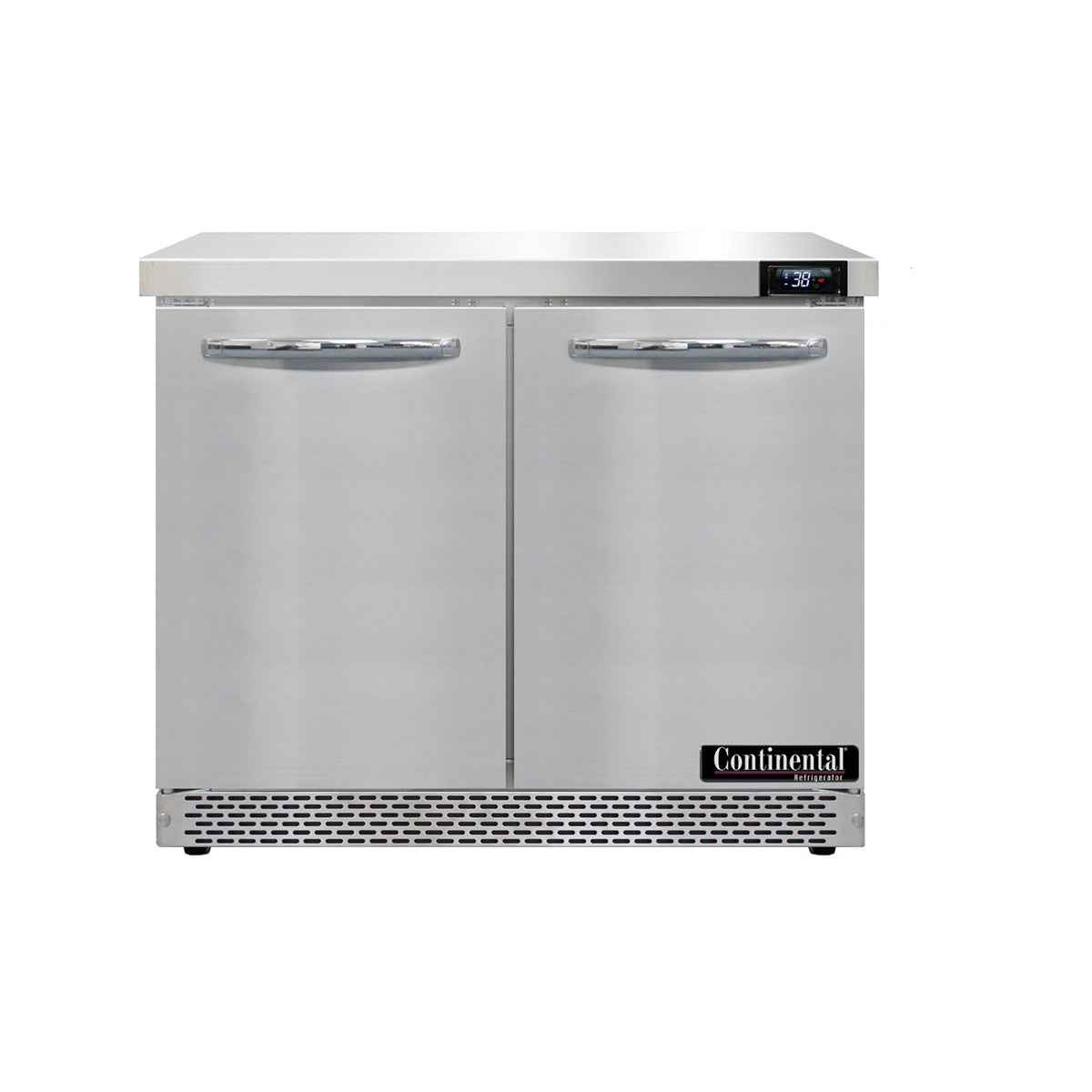 Continental Refrigerator SW36N-FB 36-Inch Worktop Refrigerator — 2 Doors, Stainless Steel Front