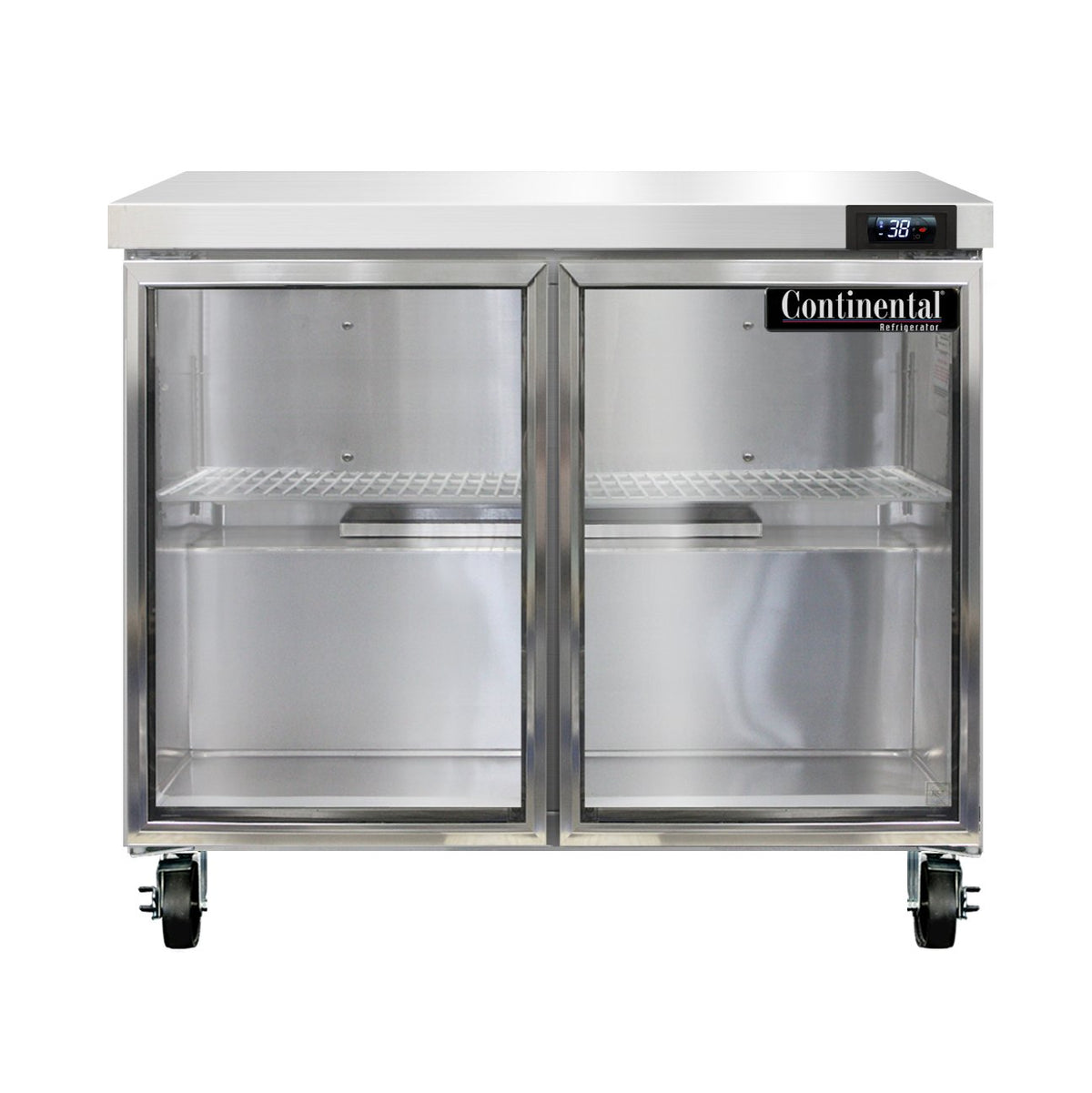 Continental Refrigerator SW36NGD 36-Inch Worktop Refrigerator — 2 Doors, Stainless Steel Front