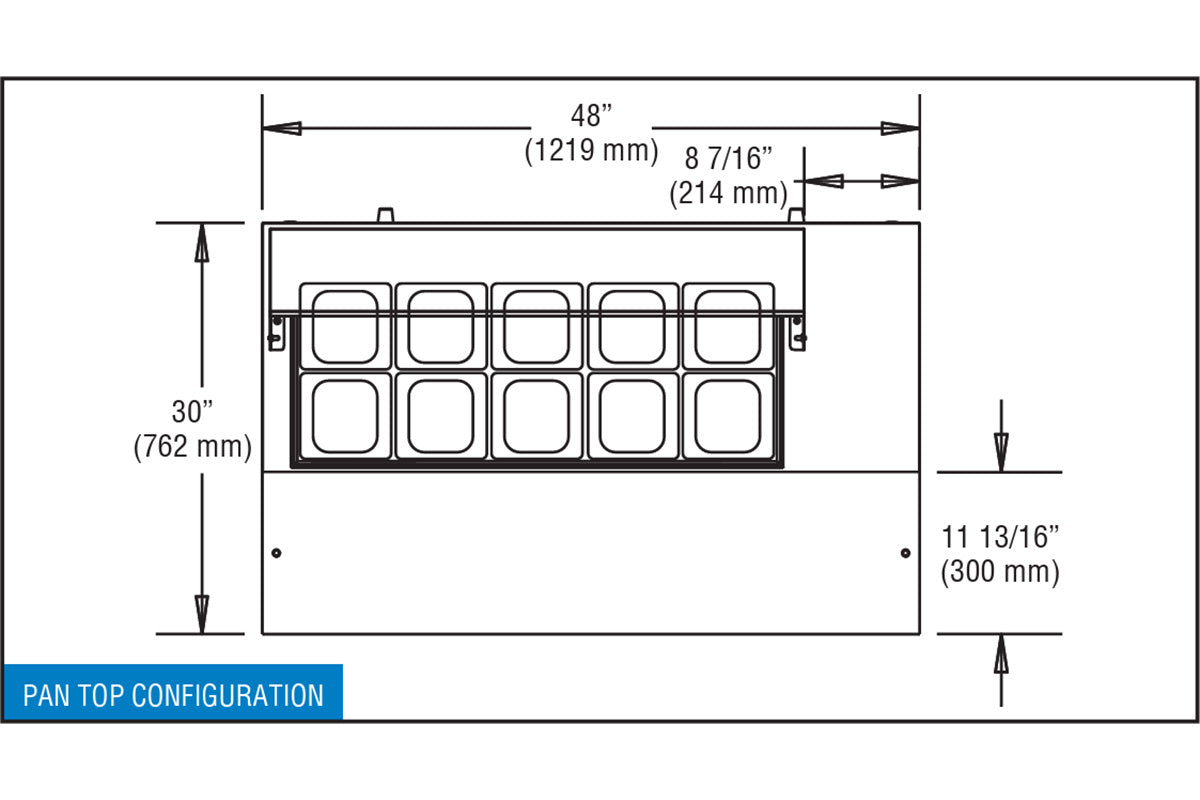 Continental Refrigerator SW48N10 48-Inch Sandwich & Salad Prep Table — 2 Doors, 10 Pans, Stainless Steel Front