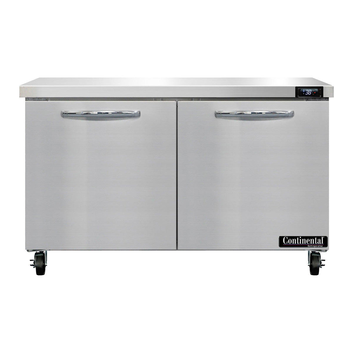 Continental Refrigerator SW48N 48-Inch Worktop Refrigerator — 2 Doors, Stainless Steel Front