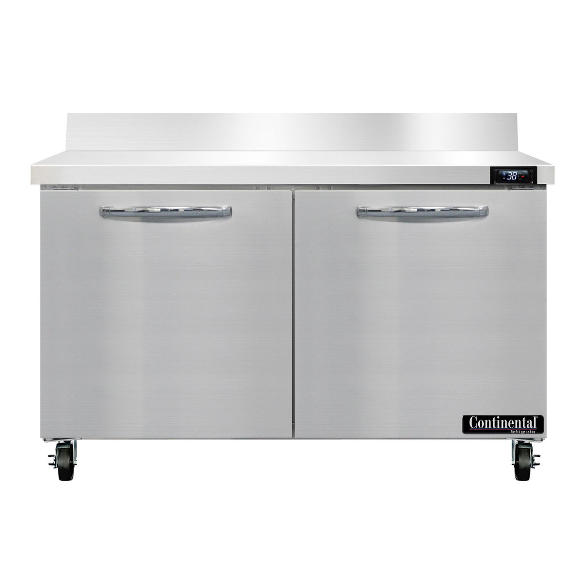 Continental Refrigerator SW48NBS 48-Inch Worktop Refrigerator — 2 Doors, Stainless Steel Front