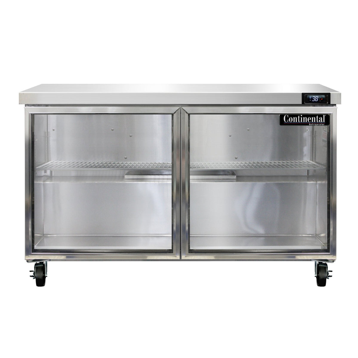 Continental Refrigerator SW48NGD 48-Inch Worktop Refrigerator — 2 Doors, Stainless Steel Front