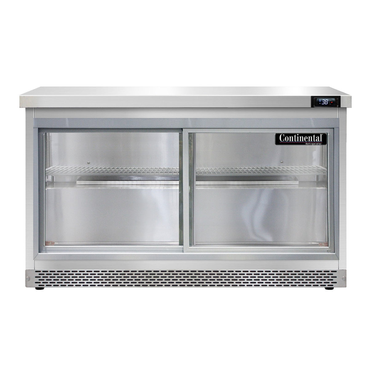 Continental Refrigerator SW48NSGD-FB 48-Inch Worktop Refrigerator — 2 Doors, Stainless Steel Front
