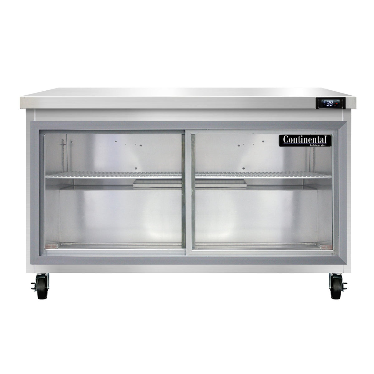 Continental Refrigerator SW48NSGD 48-Inch Worktop Refrigerator — 2 Doors, Stainless Steel Front