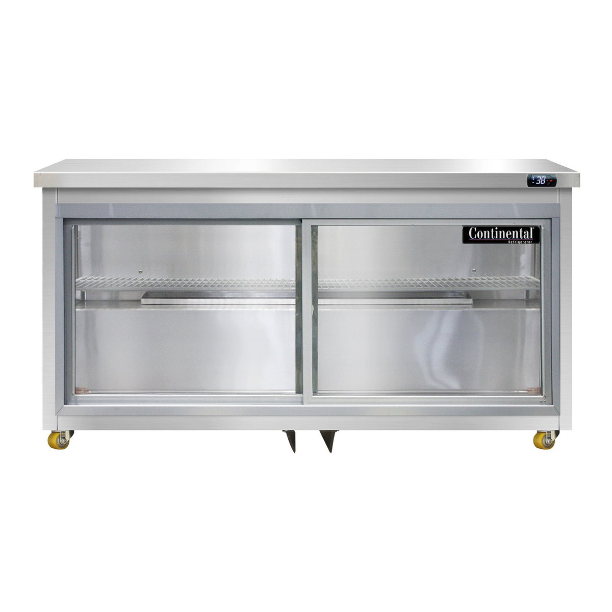 Continental Refrigerator SW60NSGD-U 60-Inch Undercounter Glass Door Refrigerator — 2 Doors, Stainless Steel Exterior