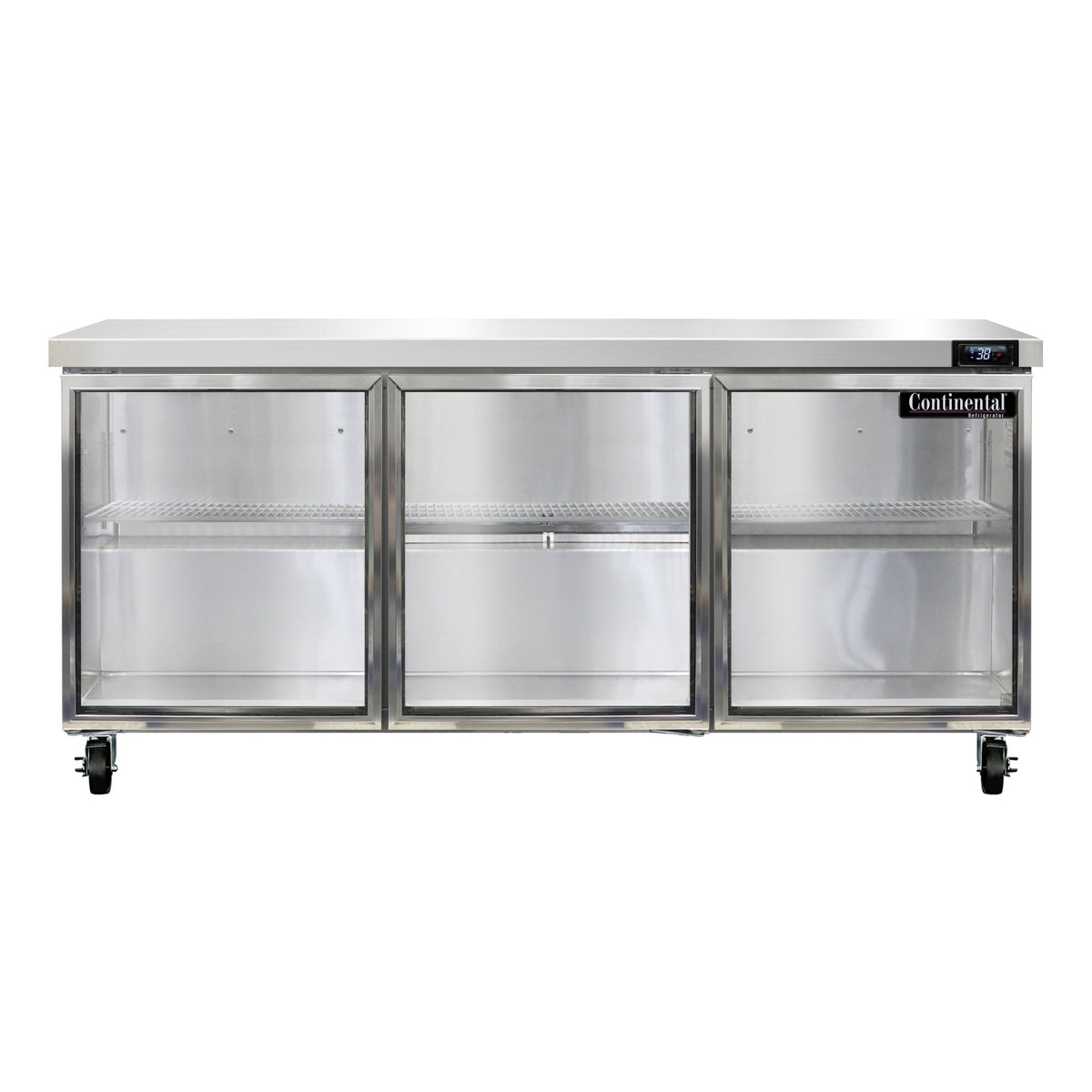Continental Refrigerator SW72NGD 72-Inch Worktop Refrigerator — 3 Doors, Stainless Steel Front