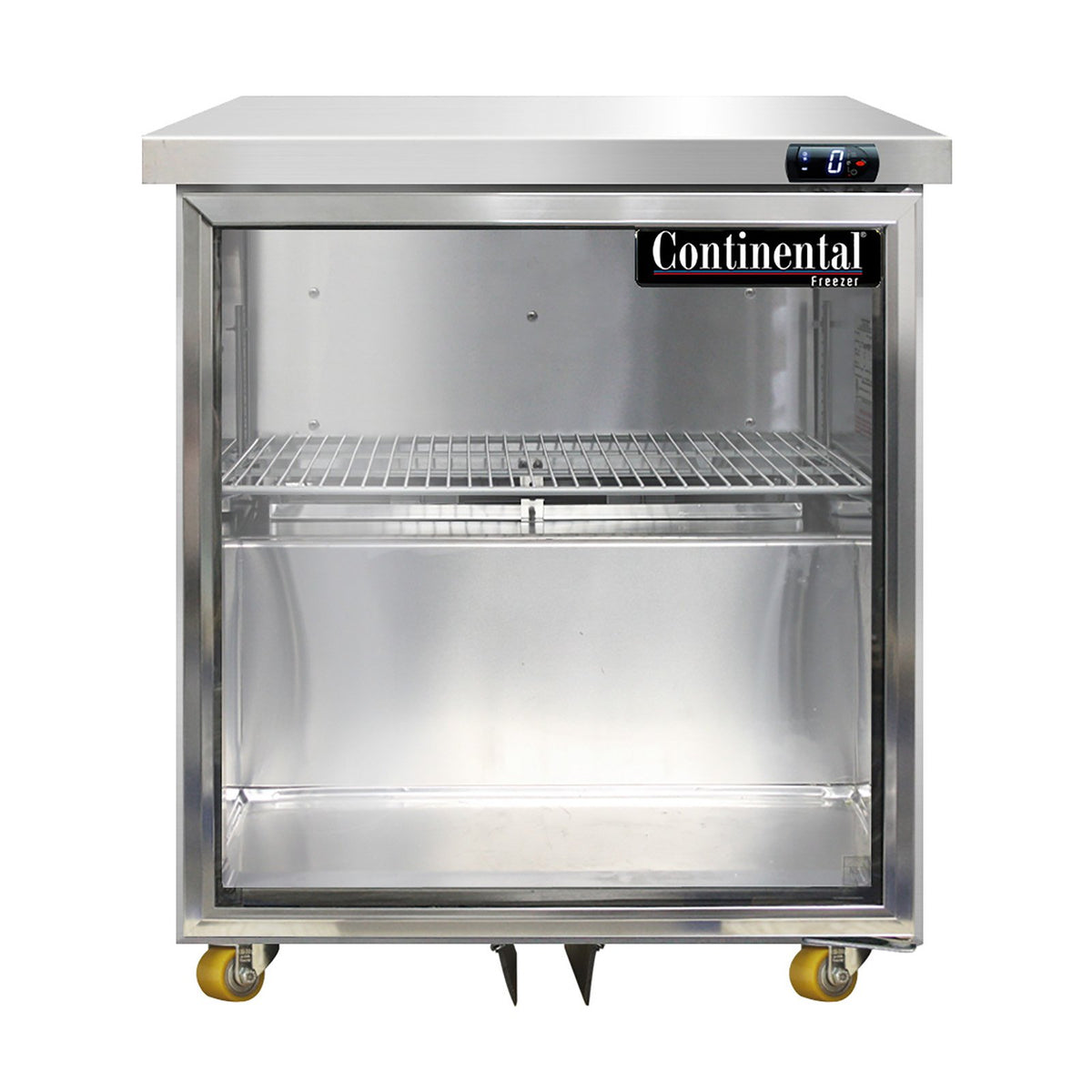 Continental Refrigerator SWF27NGD-U 27.5-Inch Undercounter Glass Door Freezer — 1 Doors, Stainless Steel Front