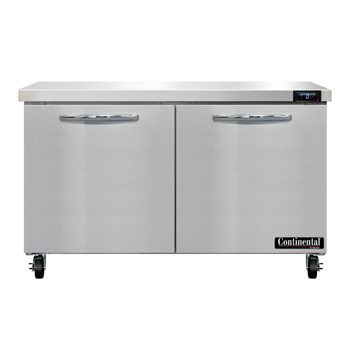 Continental Refrigerator SWF48N 48-Inch Worktop Freezer — 2 Doors, Stainless Steel Front