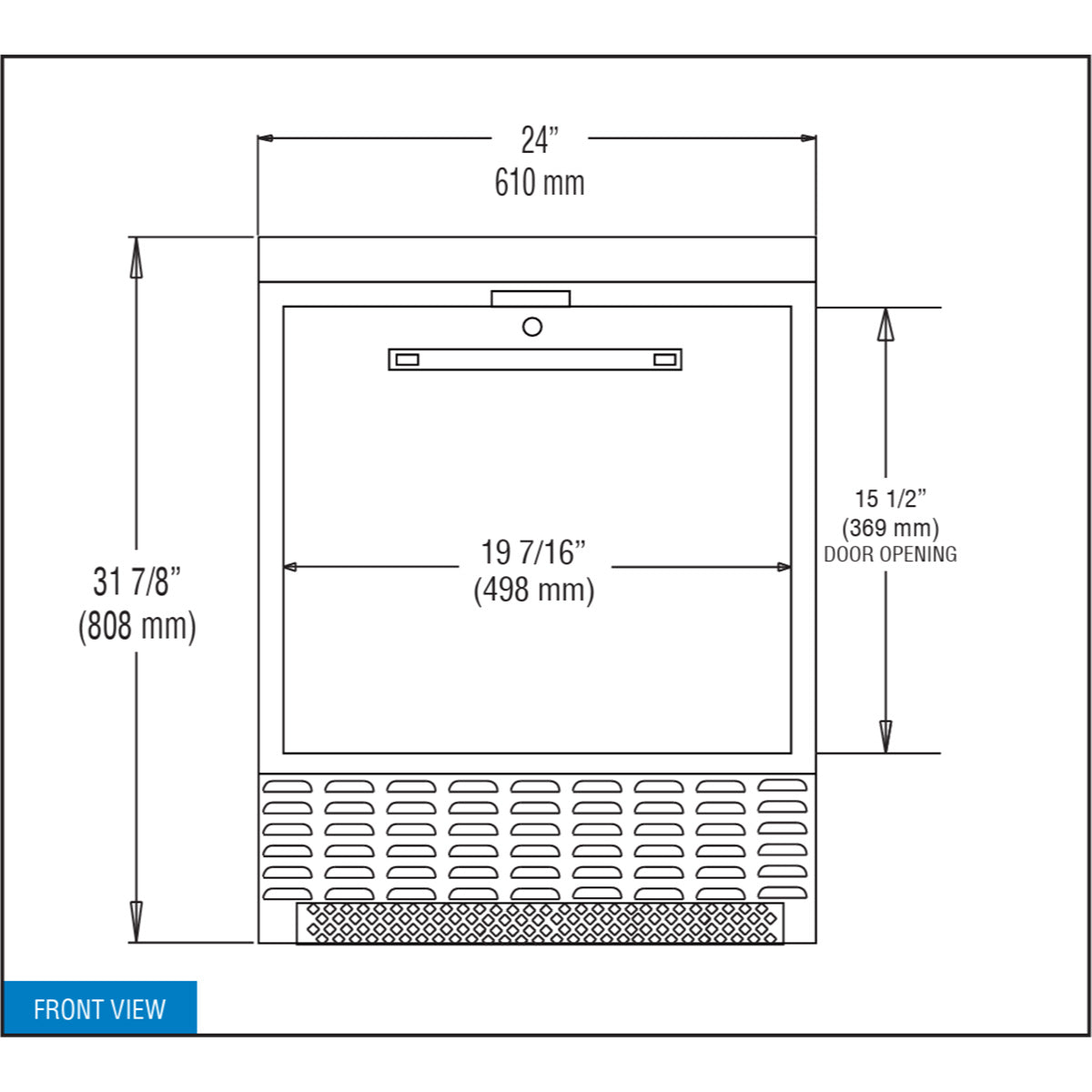 Continental Refrigerator UC24N 24-Inch Undercounter Refrigerator — 1 Doors, Stainless Steel Exterior