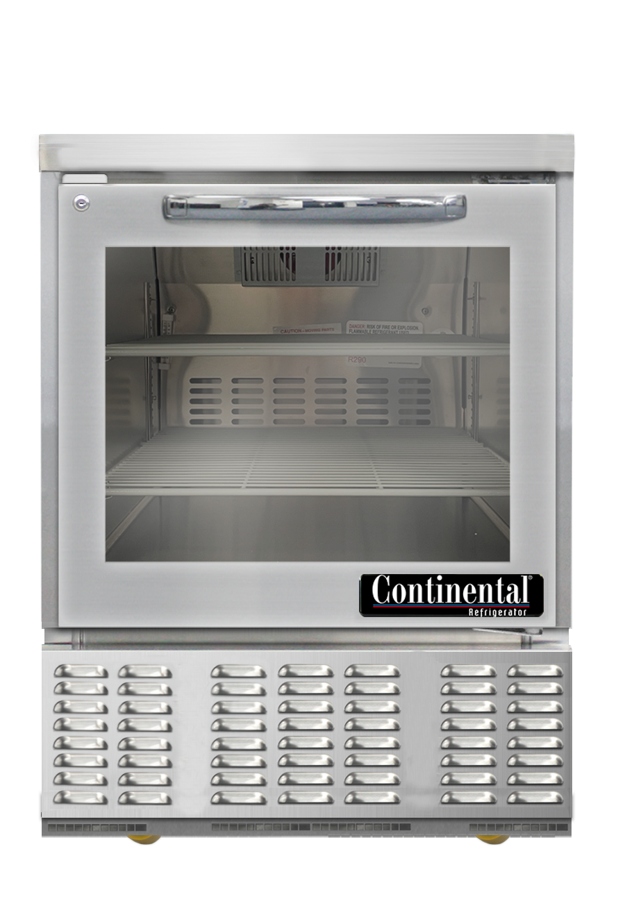 Continental Refrigerator UC24SNGD 24-Inch Undercounter Glass Door Refrigerator — 1 Doors, Stainless Steel Exterior