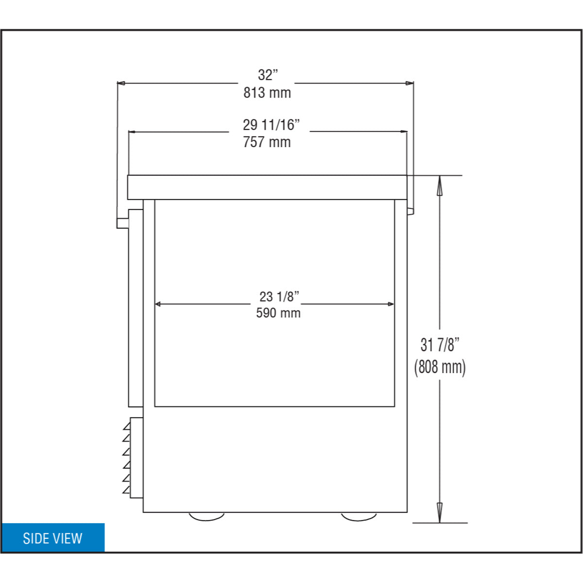 Continental Refrigerator UC48N 48-Inch Undercounter Refrigerator — 2 Doors, Stainless Steel Exterior