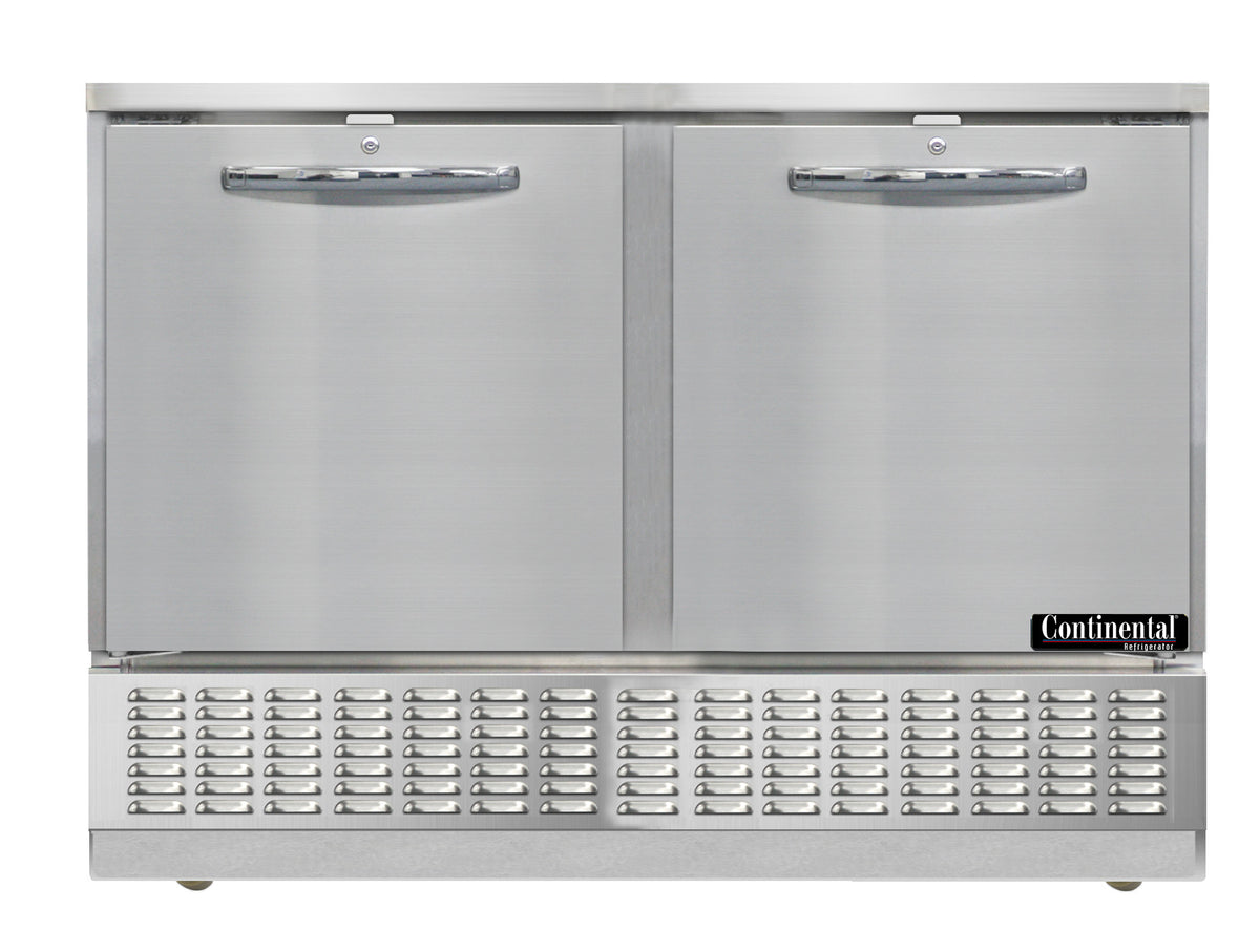 Continental Refrigerator UC48SN 48-Inch Undercounter Refrigerator — 2 Doors, Stainless Steel Exterior