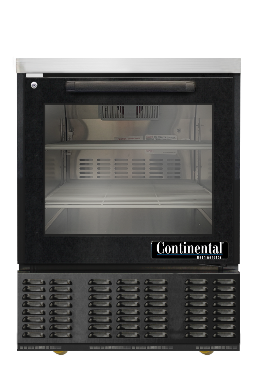 Continental Refrigerator UCF24NGD-B 24-Inch Undercounter Glass Door Freezer — 1 Doors