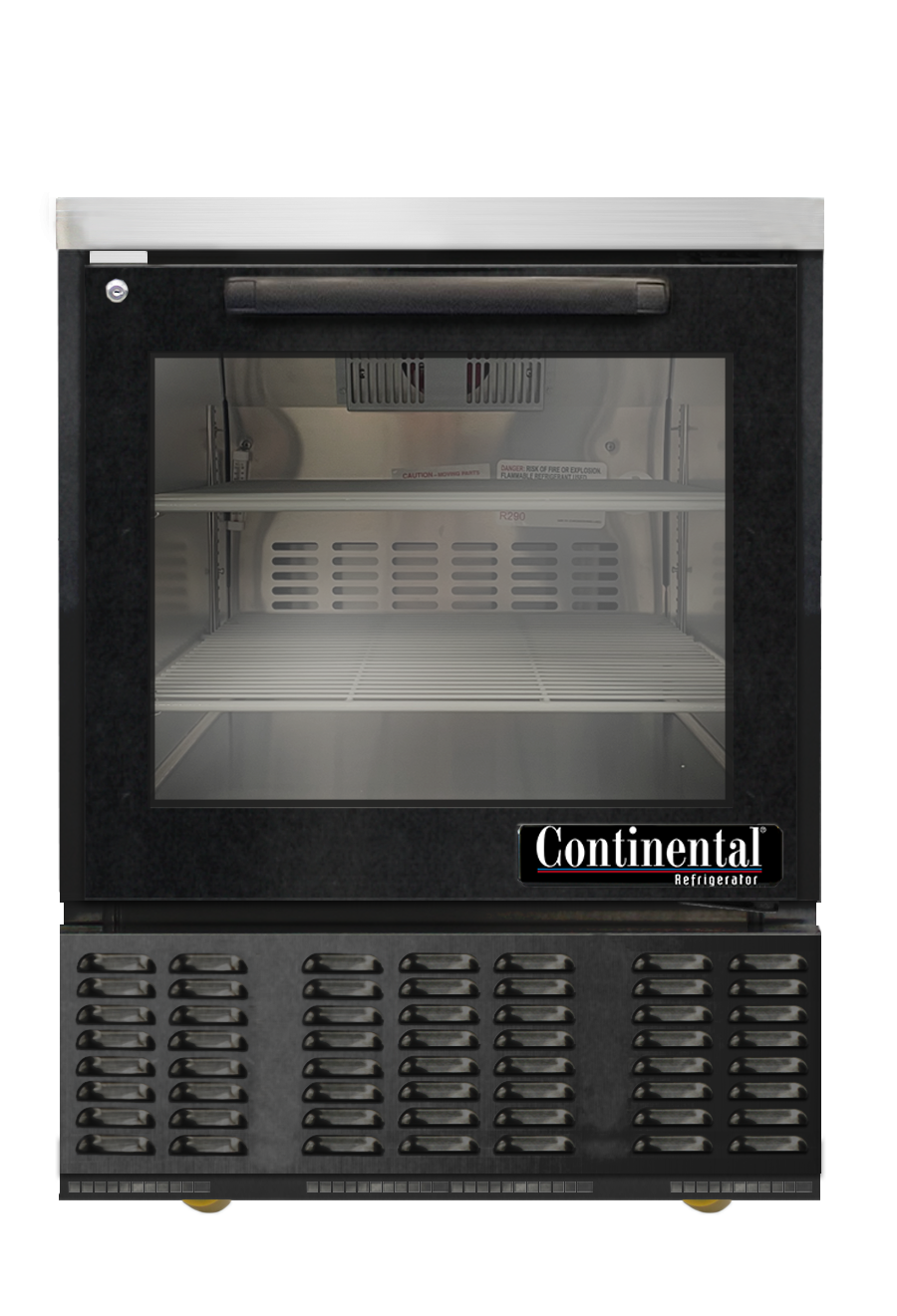 Continental Refrigerator UCF24SNGD-B 24-Inch Undercounter Glass Door Freezer — 1 Doors