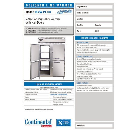 Manufacturer Spec Sheet