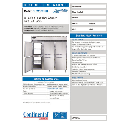 Manufacturer Spec Sheet
