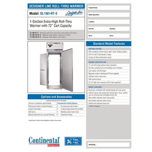 Manufacturer Spec Sheet