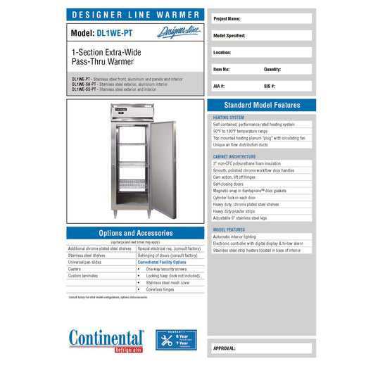 Manufacturer Spec Sheet