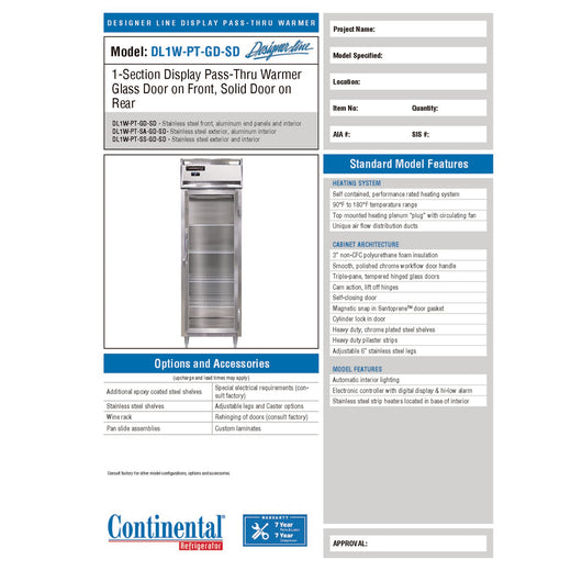 Manufacturer Spec Sheet