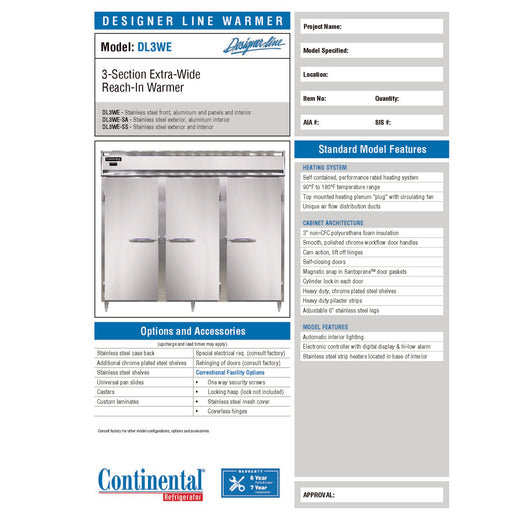 Manufacturer Spec Sheet