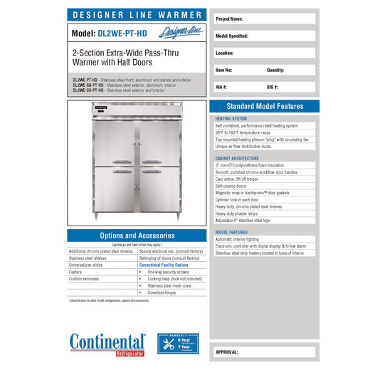 Manufacturer Spec Sheet