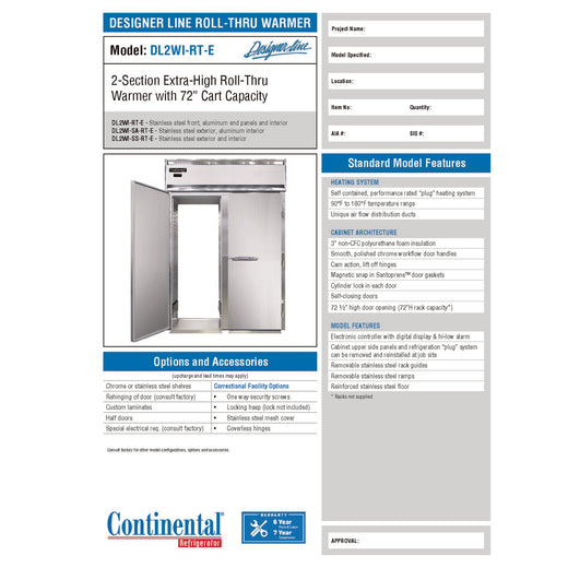 Manufacturer Spec Sheet