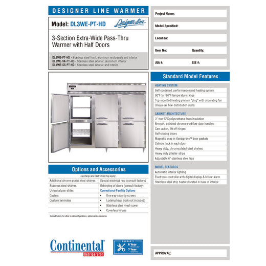 Manufacturer Spec Sheet