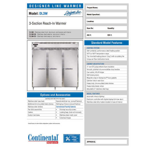 Manufacturer Spec Sheet