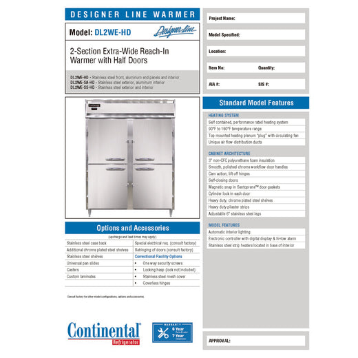 Manufacturer Spec Sheet