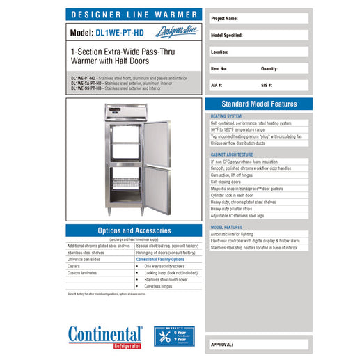 Manufacturer Spec Sheet