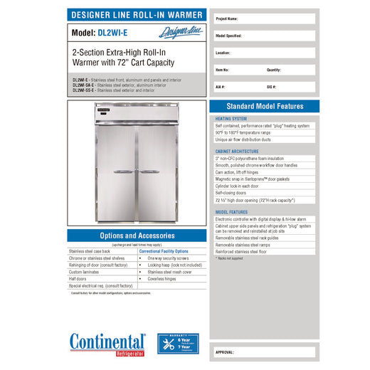 Manufacturer Spec Sheet