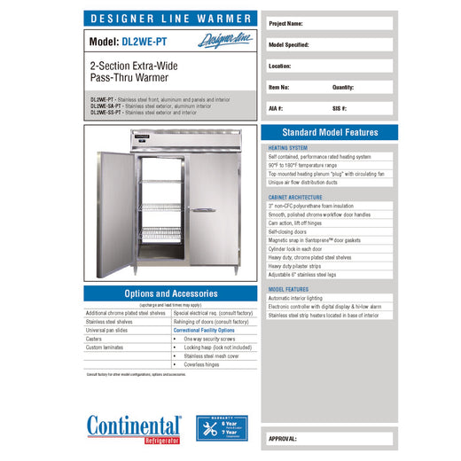 Manufacturer Spec Sheet