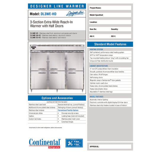 Manufacturer Spec Sheet