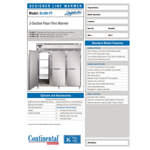 Manufacturer Spec Sheet
