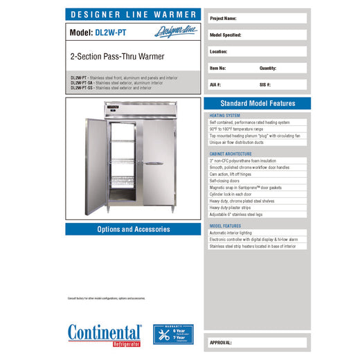 Manufacturer Spec Sheet