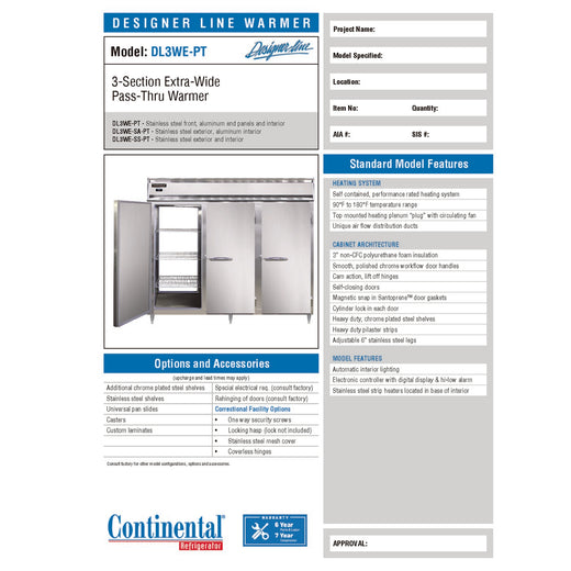 Manufacturer Spec Sheet