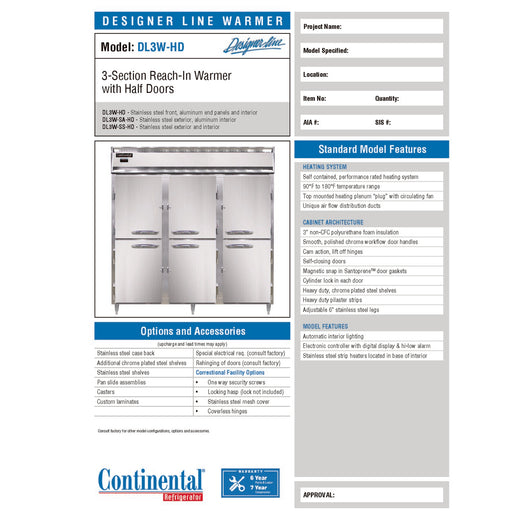 Manufacturer Spec Sheet